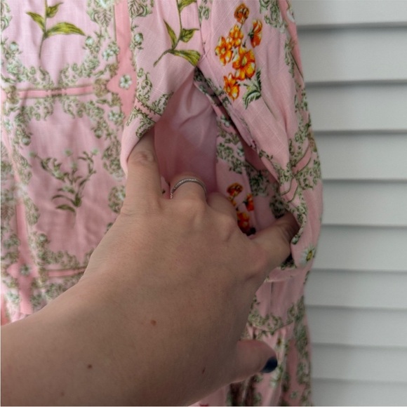 Agua Bendita x Target Pink Floral Smocked Mini Dress Size XL - Picture 5 of 6